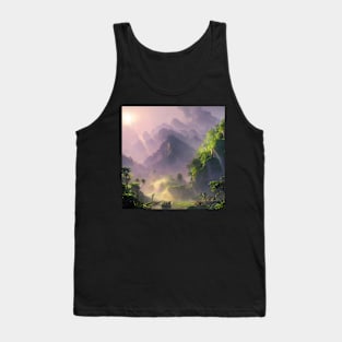 Fantasy Woodland Forest Mountains Lake Tank Top